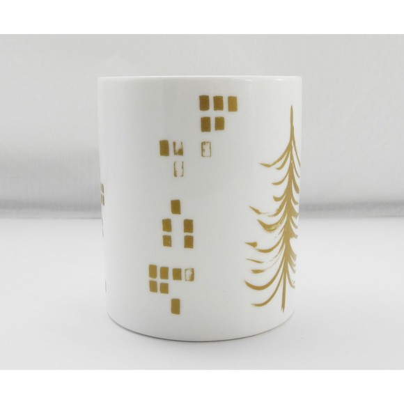 Starbucks White Gold Christmas Tree Mug - Holiday 2014 Coffee Cup - 15.2 fl oz - Picture 2 of 6